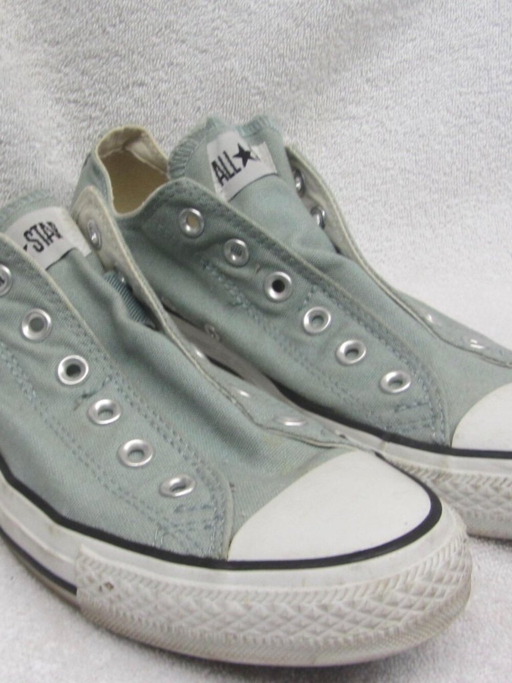 CONVERSE ALL STAR SHOES Men Sz 8 Canvas GREEN or Women Size 10 NO NEED FOR LACES